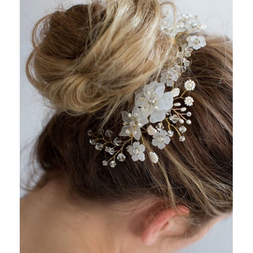 flowers Hanfu hair comb for women girls Fashion Wedding Dress Hair Accessories Jewelry Bridal Hairpin Beaded Headwear Hair Insert Comb Clip